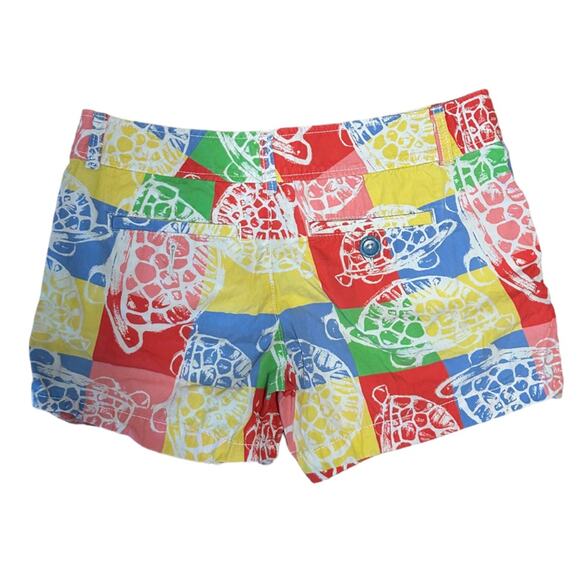 Lilly Pulitzer Callahan Rollin’ Turtles Patchwork Shorts Size 0 - Picture 5 of 10